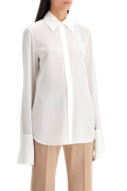 Lelia Shirt In Silk Crepe De Chine  - White