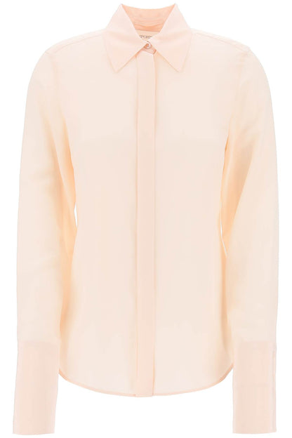 Lelia Shirt In Silk Crepe De Chine  - Rosa