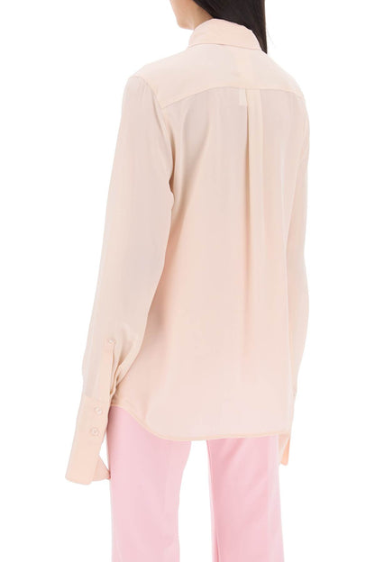 Lelia Shirt In Silk Crepe De Chine  - Rosa