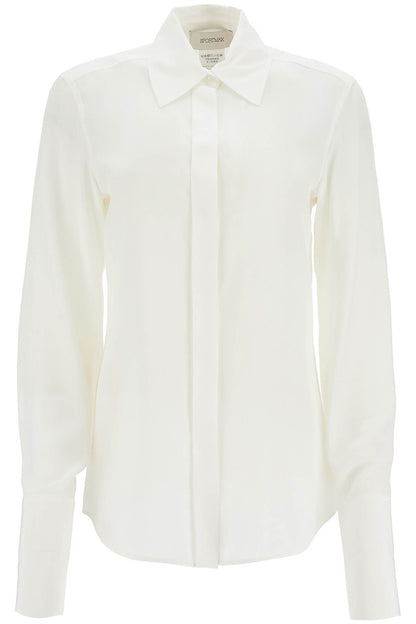 Lelia Shirt In Silk Crepe De Chine  - White