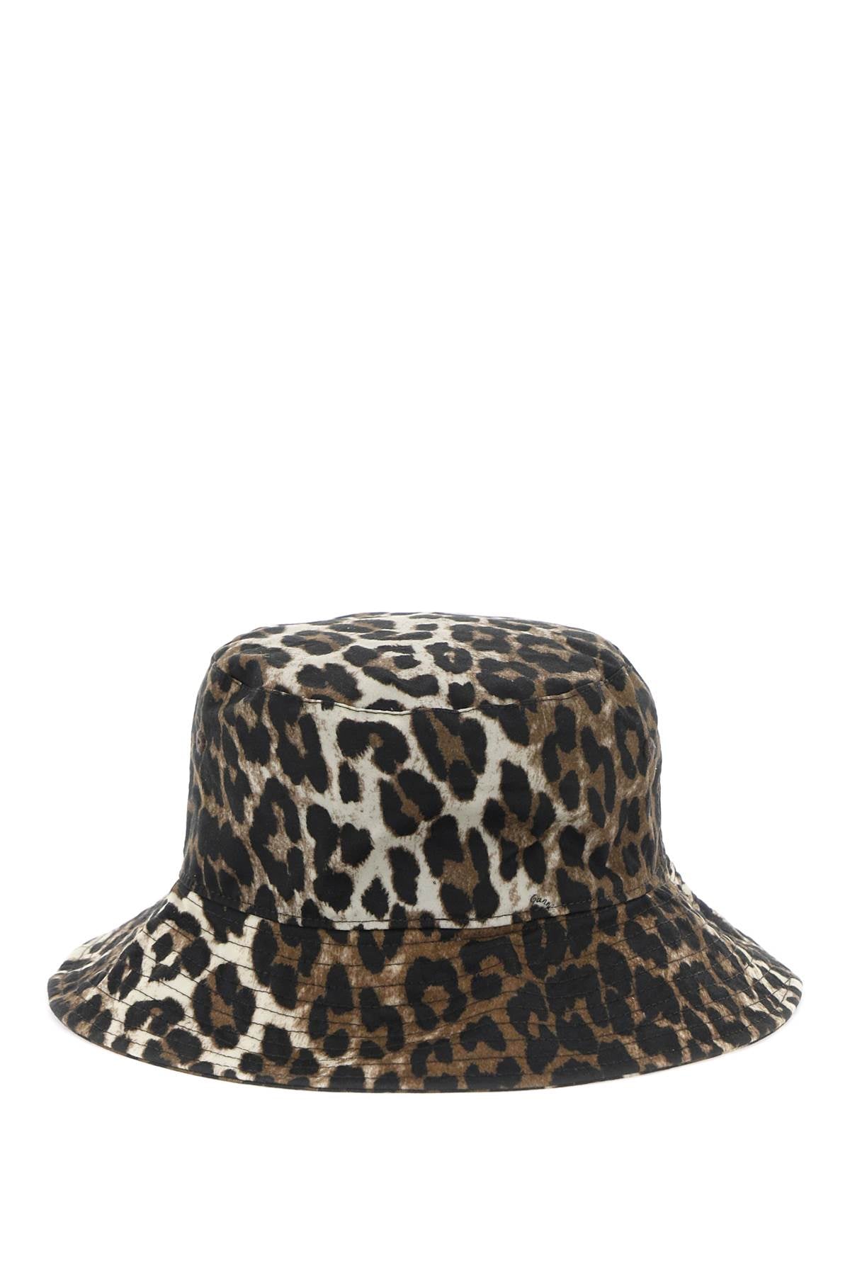 Waxed Leopard Bucket Hat  - Brown