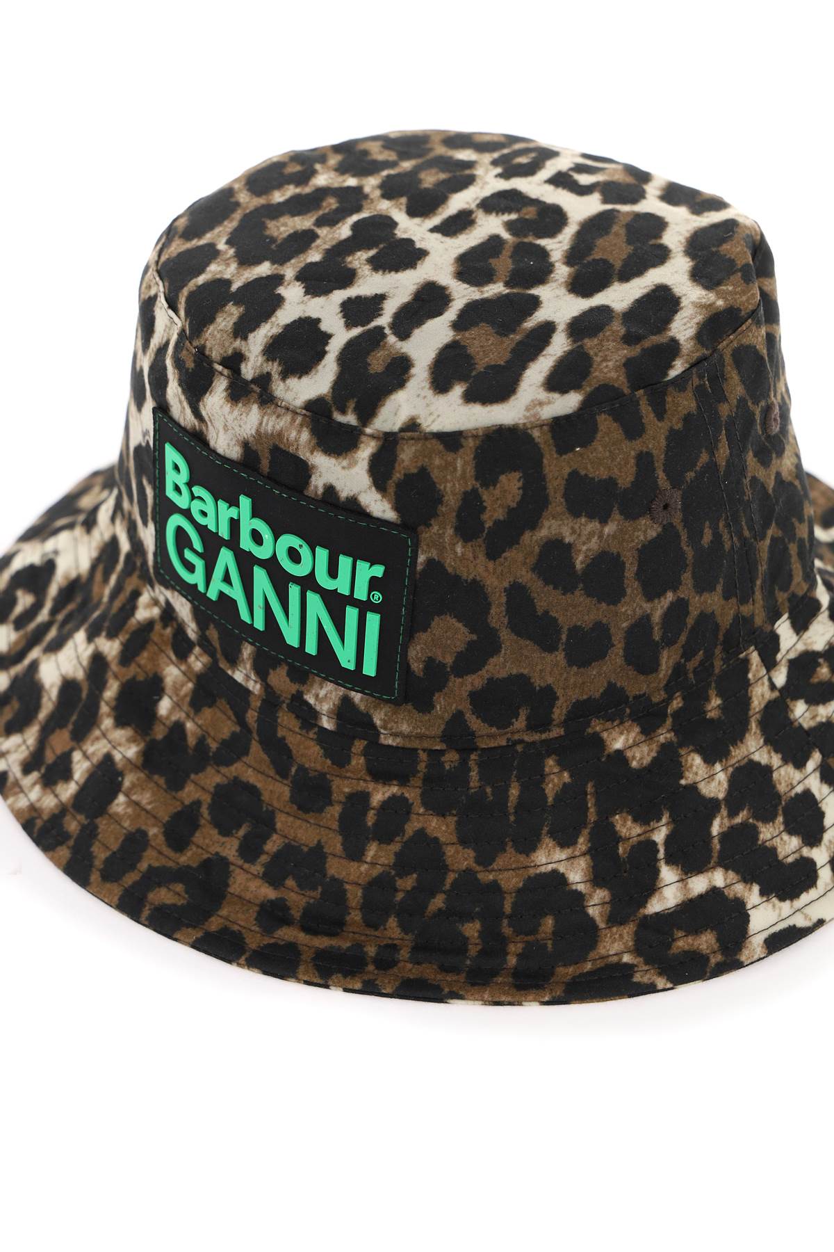 Waxed Leopard Bucket Hat  - Brown