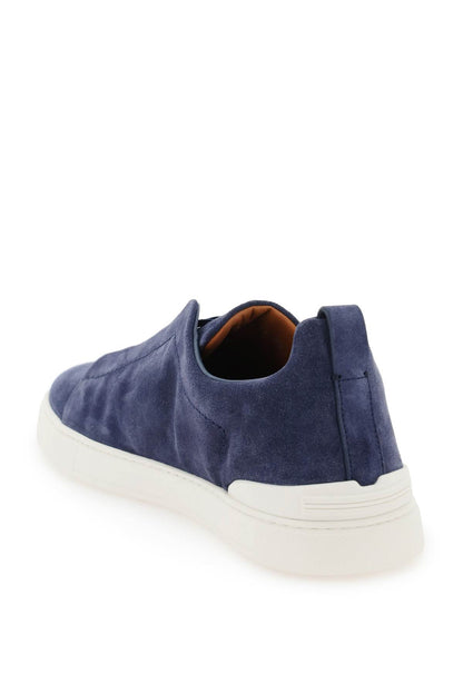 Triple Stitch Slip-on Sneakers  - Blue