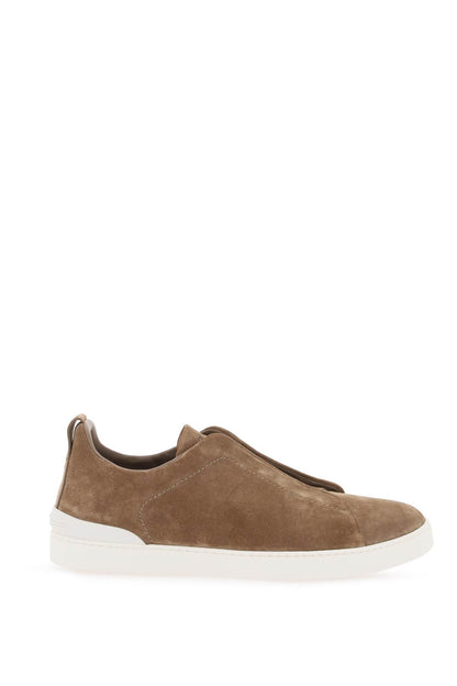 Triple Stitch Slip-on Sneakers  - Brown