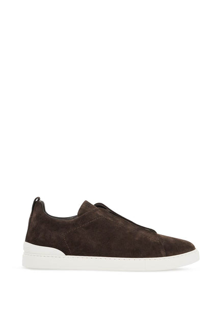 Triple Stitch Slip-on Sneakers  - Brown