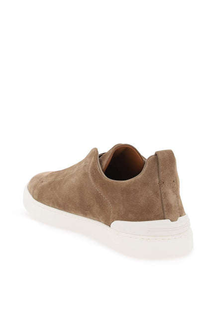 Triple Stitch Slip-on Sneakers  - Brown