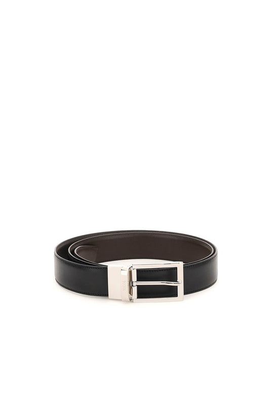 Leather Reversibile Belt  - Brown