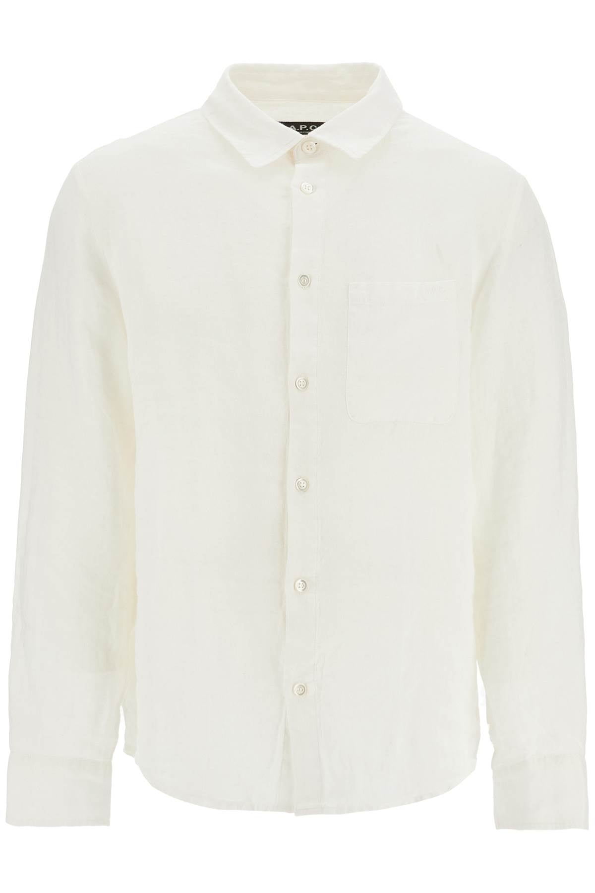 Camicia Unisex In Lino Bianco Sporco Eleganza Minimalista  - White