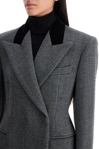 Tailored Virgin Wool Coat  - Grey