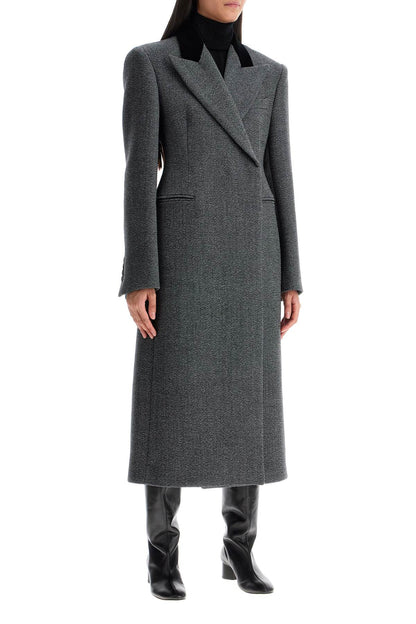 Tailored Virgin Wool Coat  - Grey