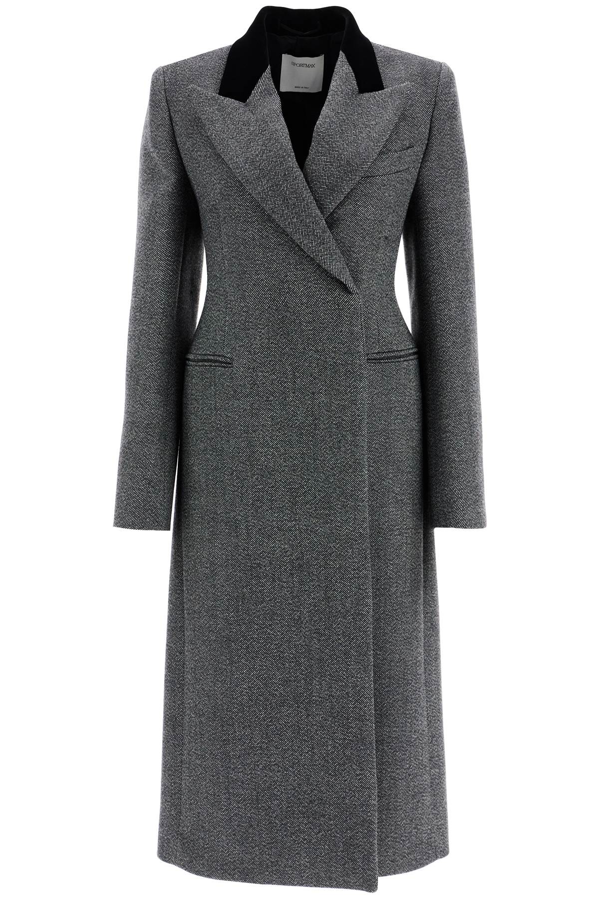 Tailored Virgin Wool Coat  - Grey