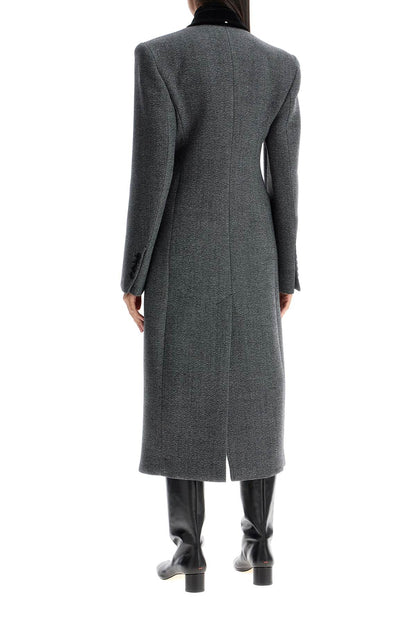 Tailored Virgin Wool Coat  - Grey