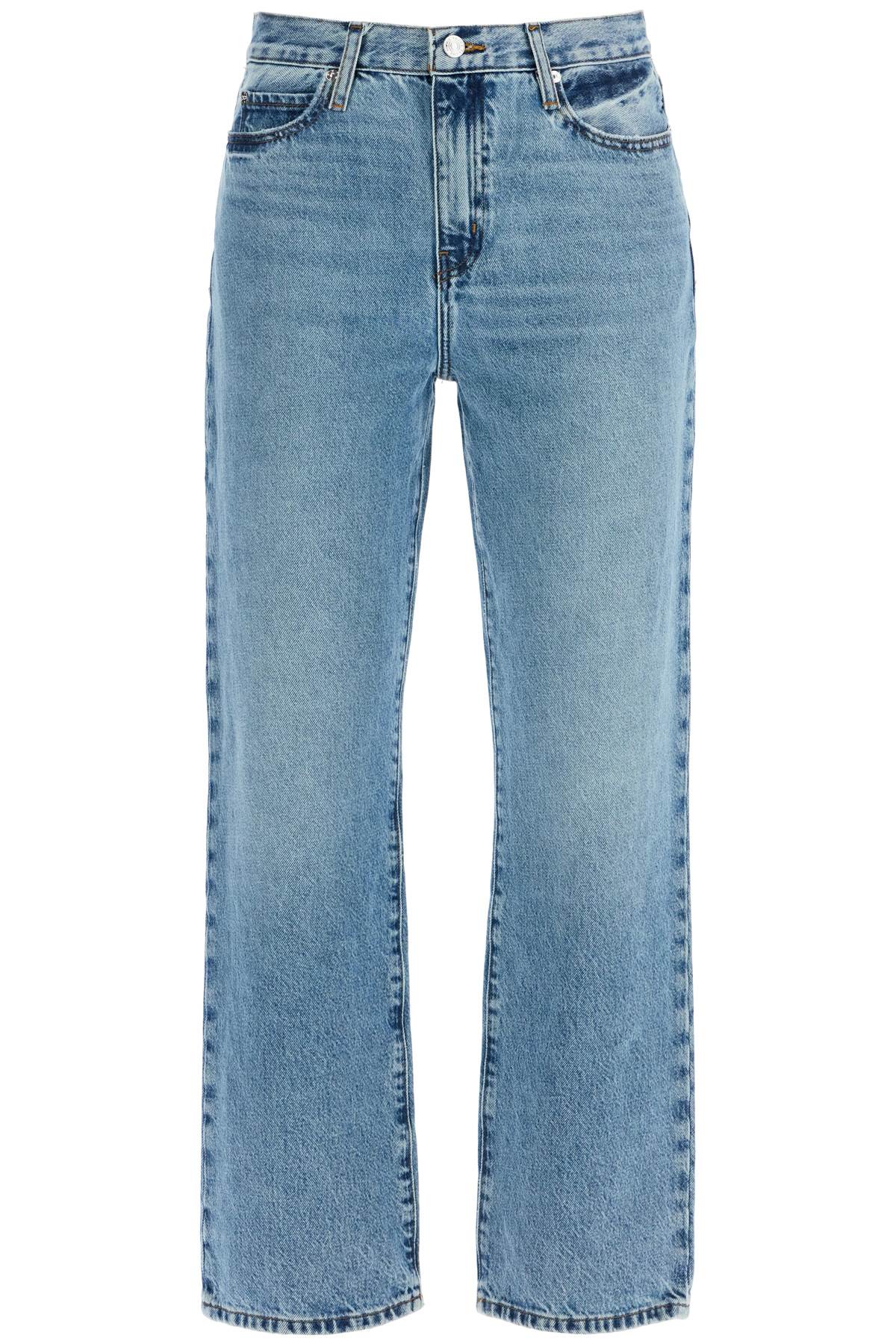 Light Blue High-waisted Straight Ankle Jeans Le Jane  - Blue