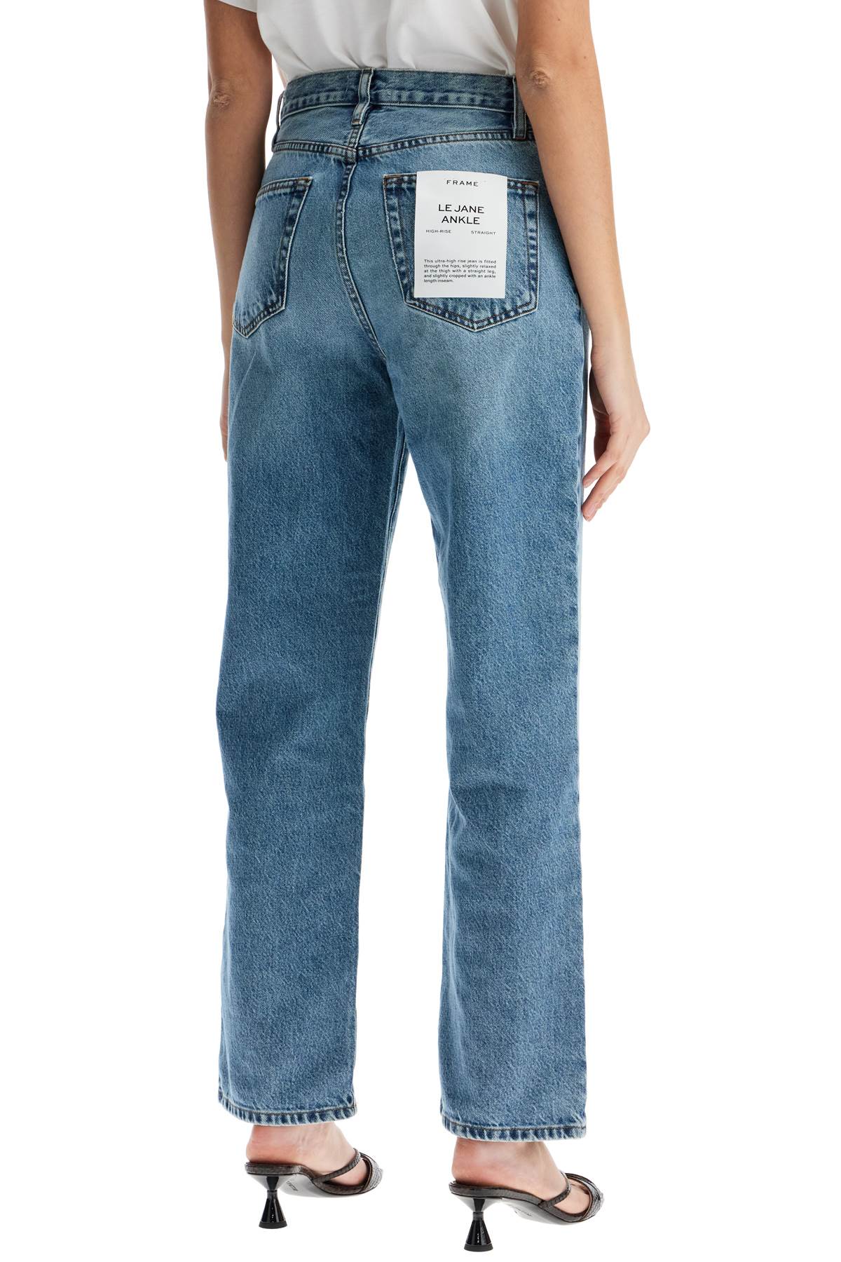 Light Blue High-waisted Straight Ankle Jeans Le Jane  - Blue