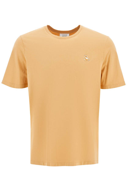 Chillax Fox Patch T-shirt  - Beige