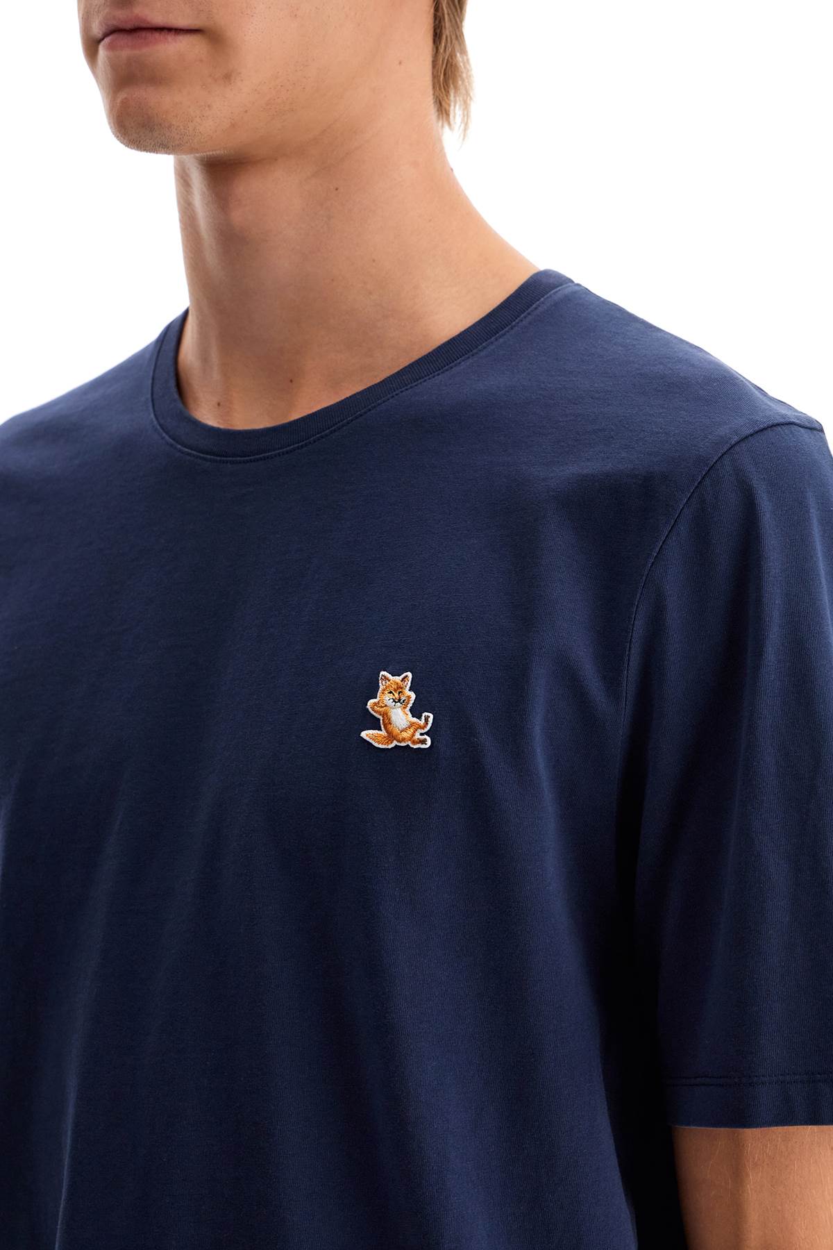 Chillax Fox Patch T-shirt  - Blue