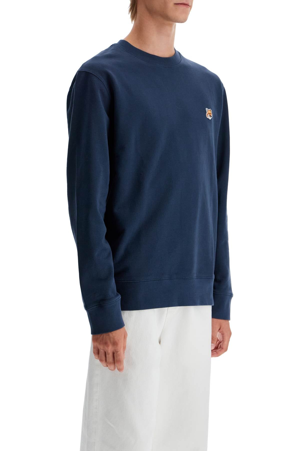 'fox Head Patch Sweatshirt With  - Blue