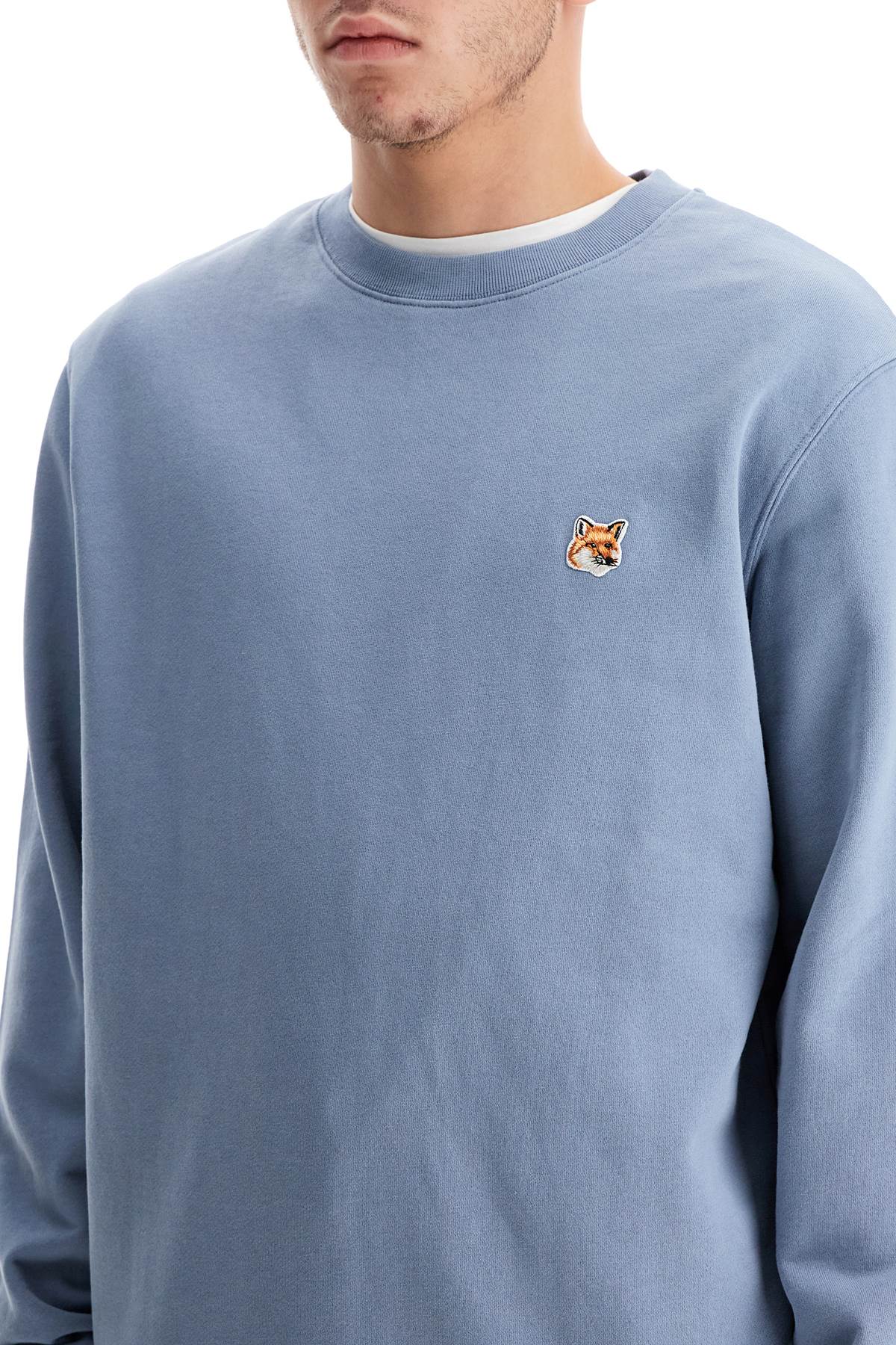 'fox Head Patch Sweatshirt With  - Light Blue