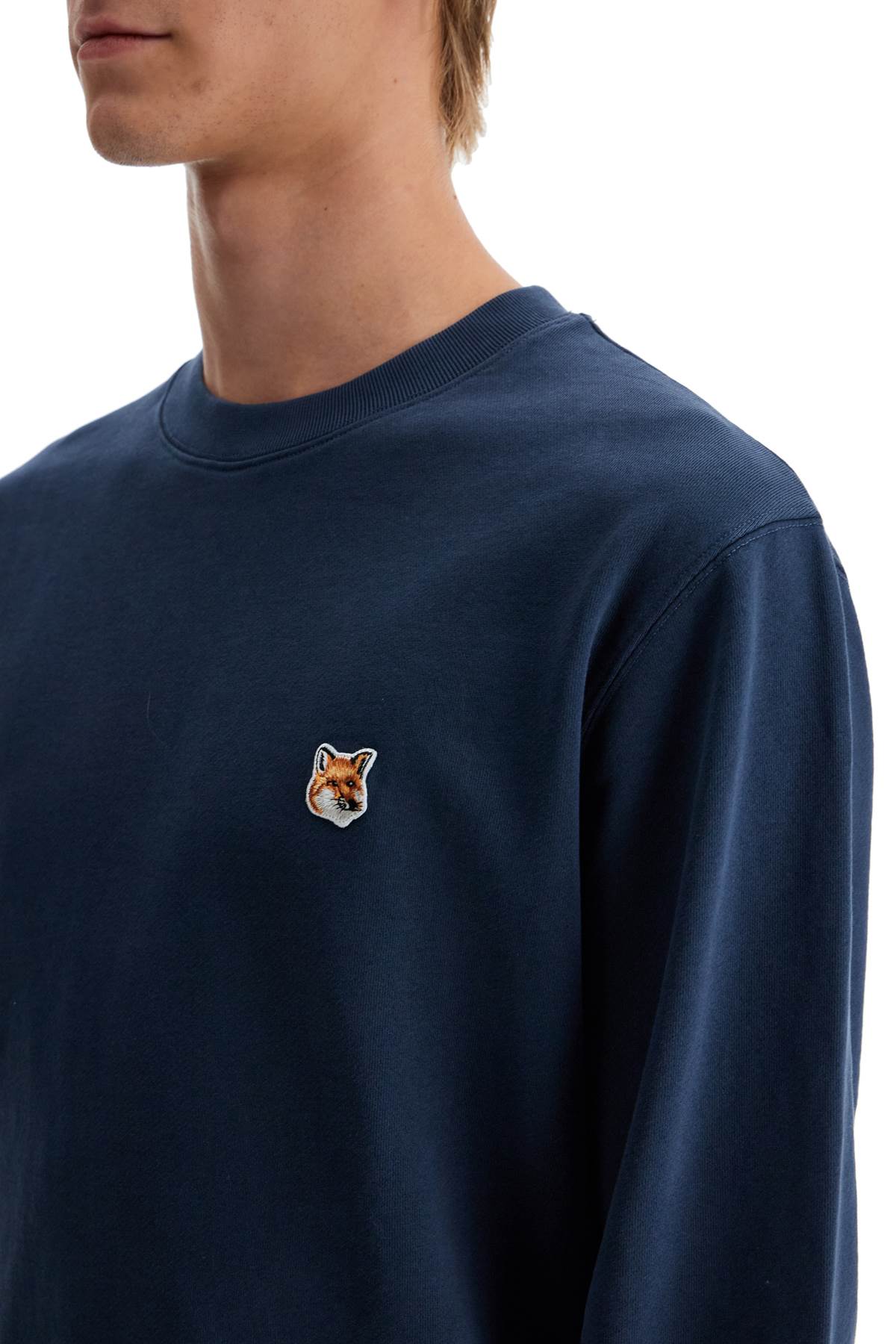 'fox Head Patch Sweatshirt With  - Blue