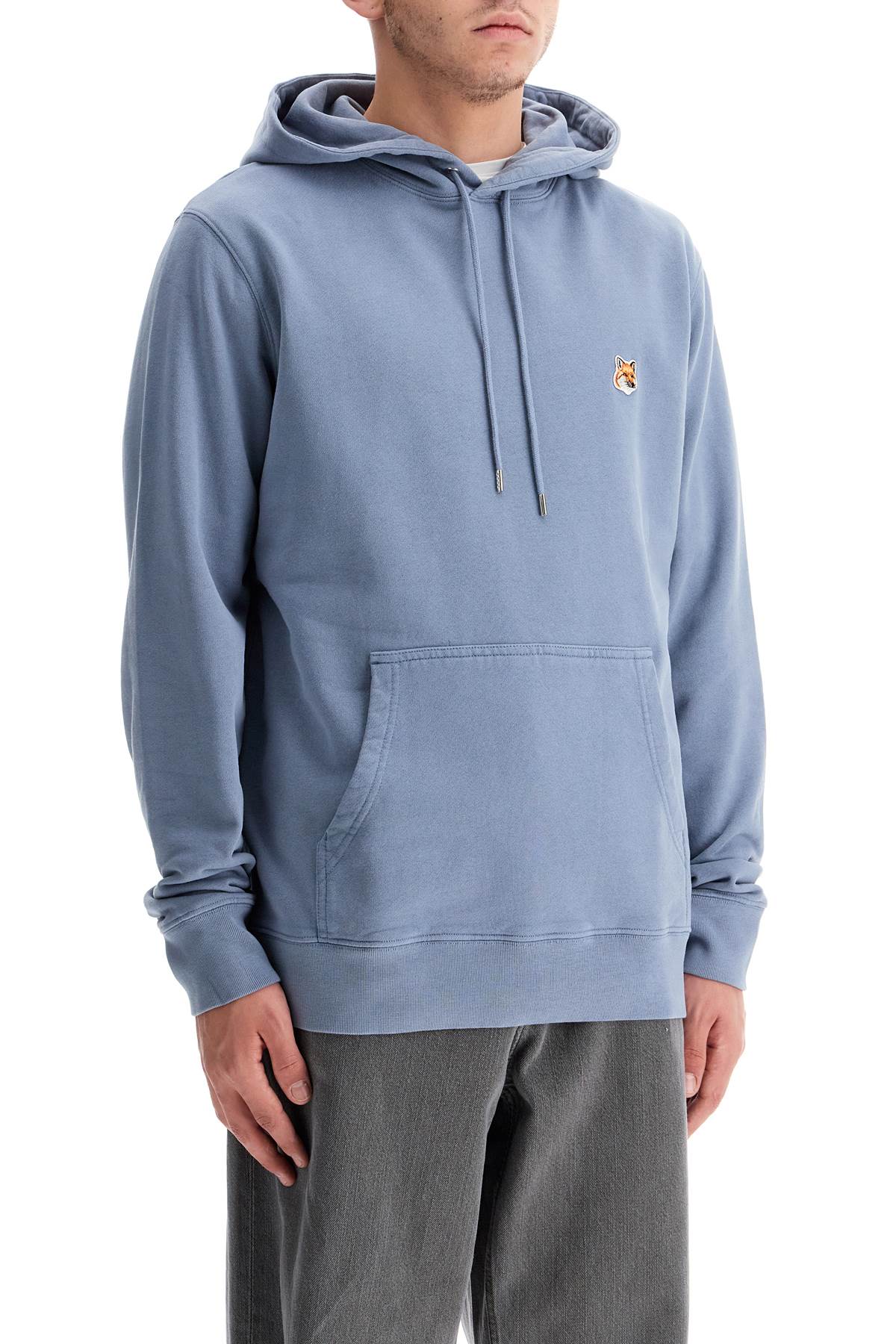 Fox Head Hooded Sweatshirt  - Light Blue