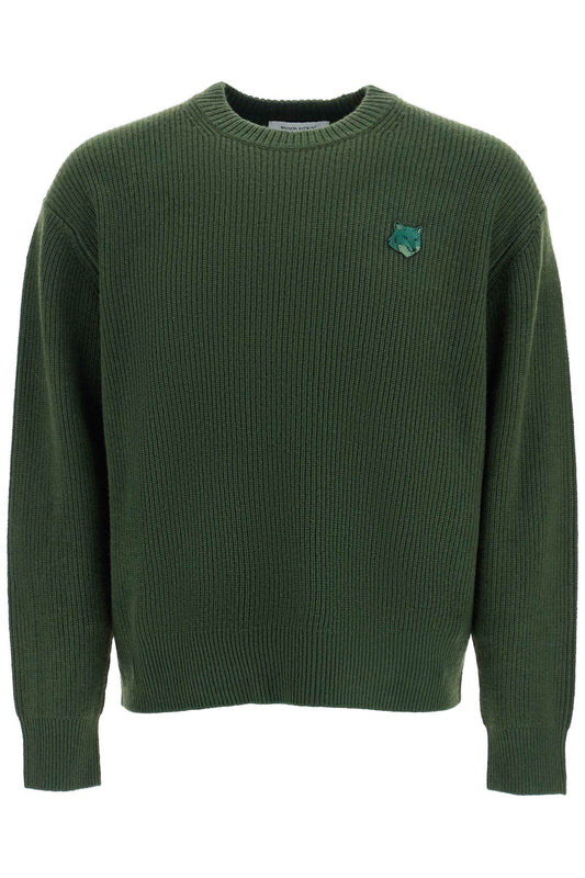 Ranger Green Wool And Viscose Sweater With Fox Patch  - Green