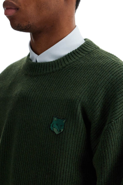 Ranger Green Wool And Viscose Sweater With Fox Patch  - Green