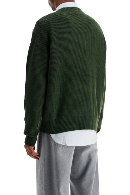 Ranger Green Wool And Viscose Sweater With Fox Patch  - Green