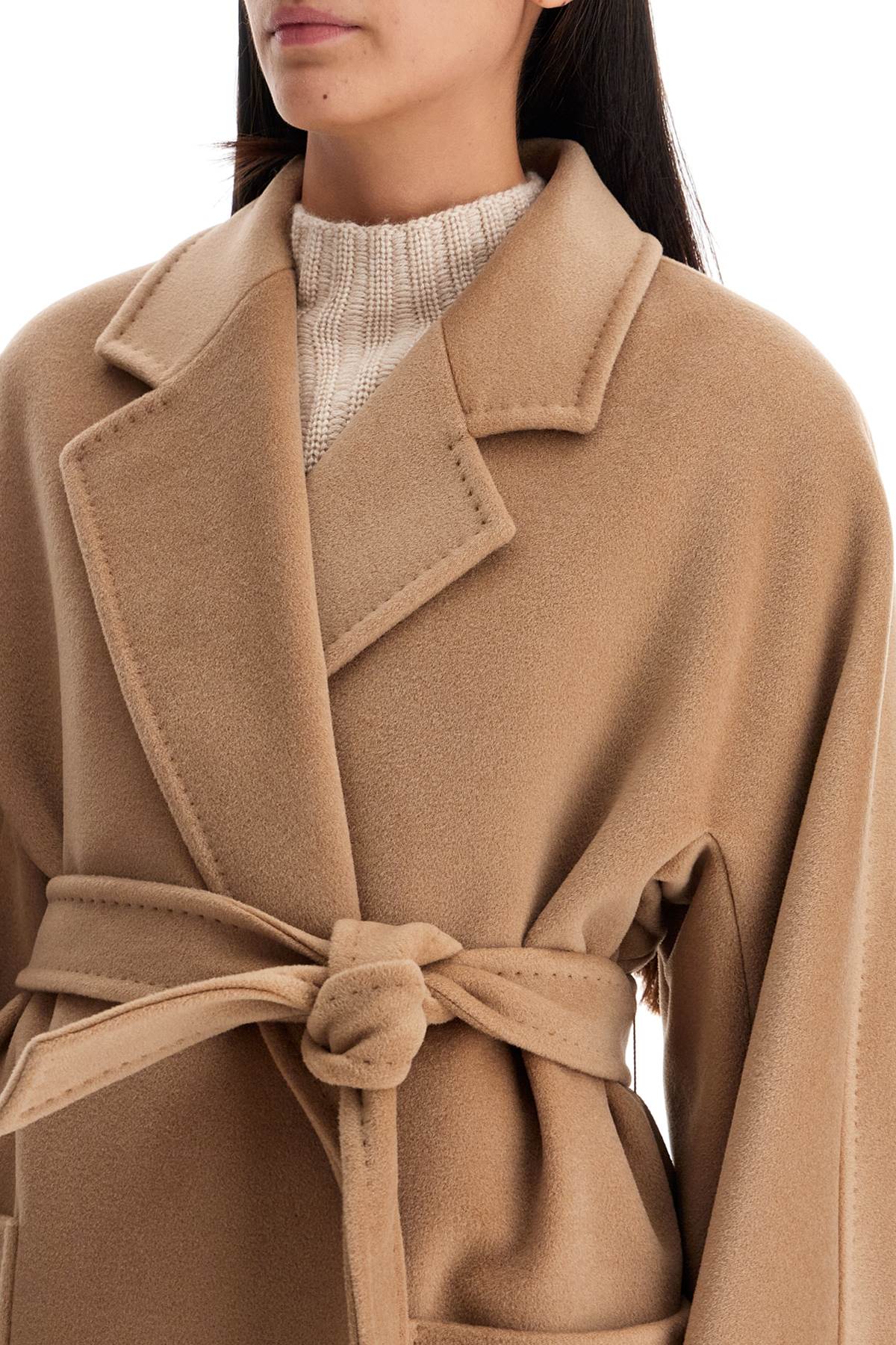 Locri Robe Coat With Wrap  - Beige