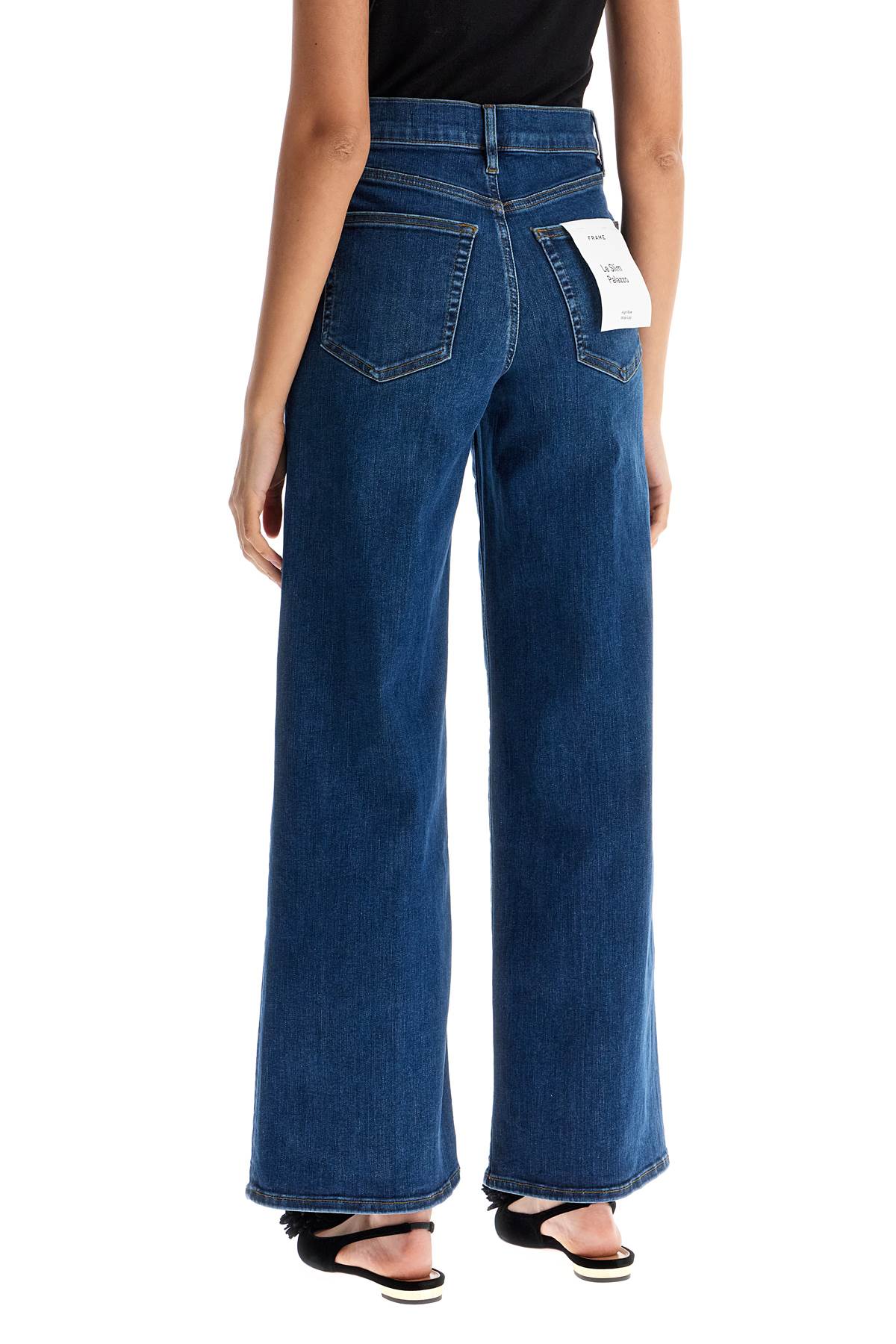 'le Slim Palazzo' Cropped Jeans  - Blue