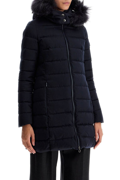 Laviana Wool Midi Down Jacket  - Blue