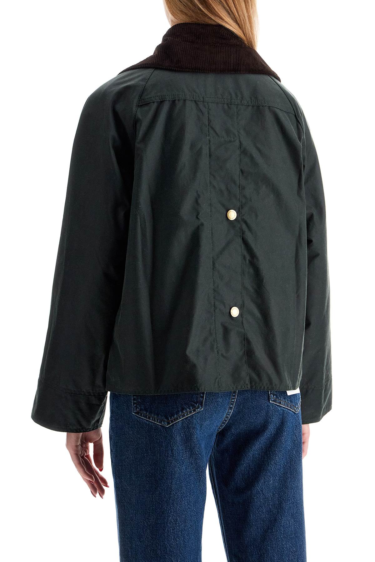 A-line Cotton Waxed Jacket  - Green