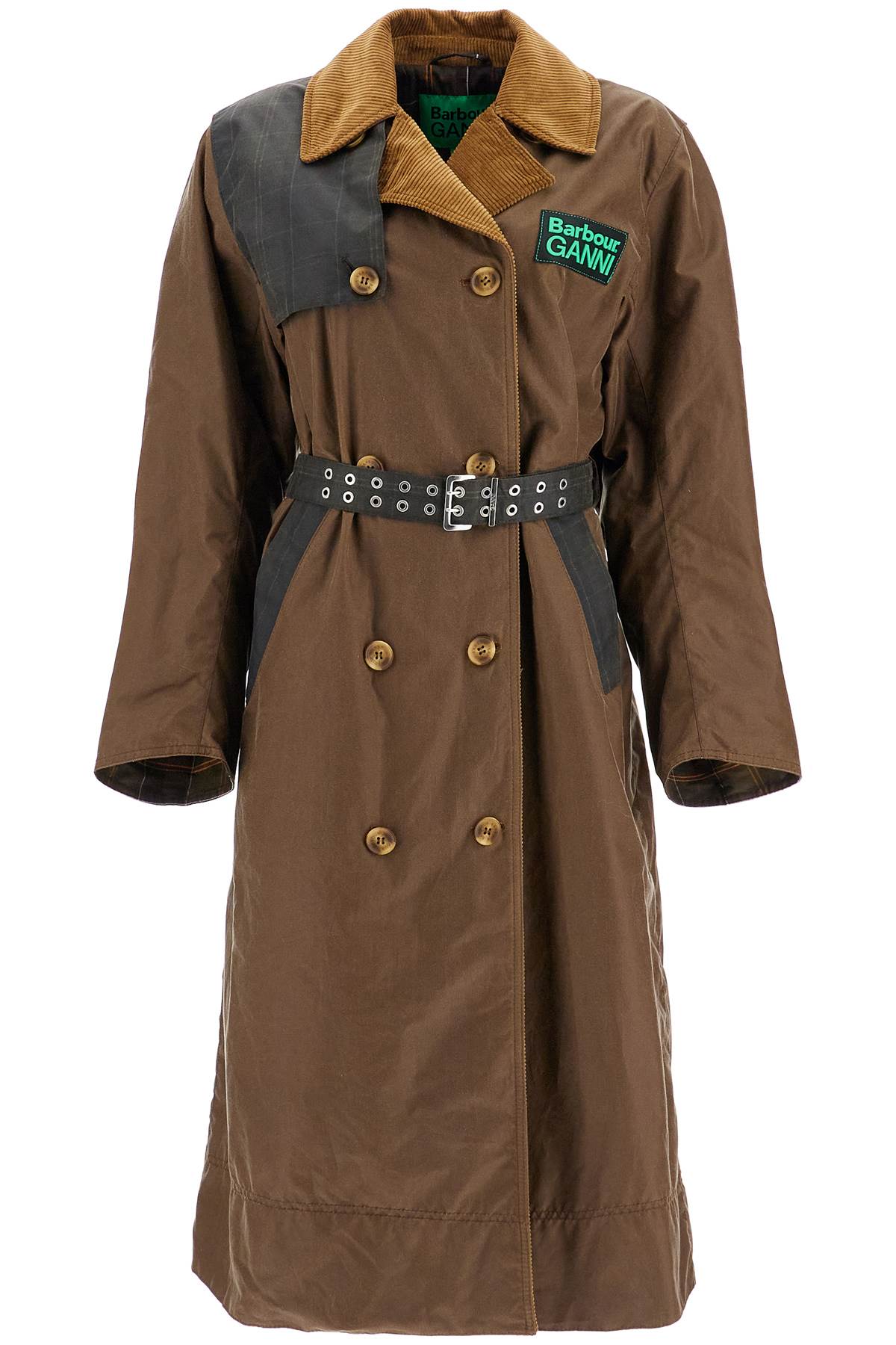 Waxed Cotton Trench Coat  - Brown