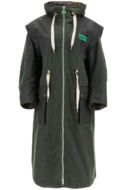 Waxed Cotton Parka Jacket  - Green