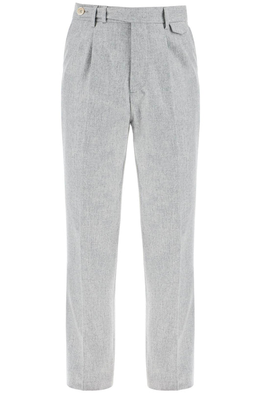 "flannel Leisure Fit Pants For  - Grigio