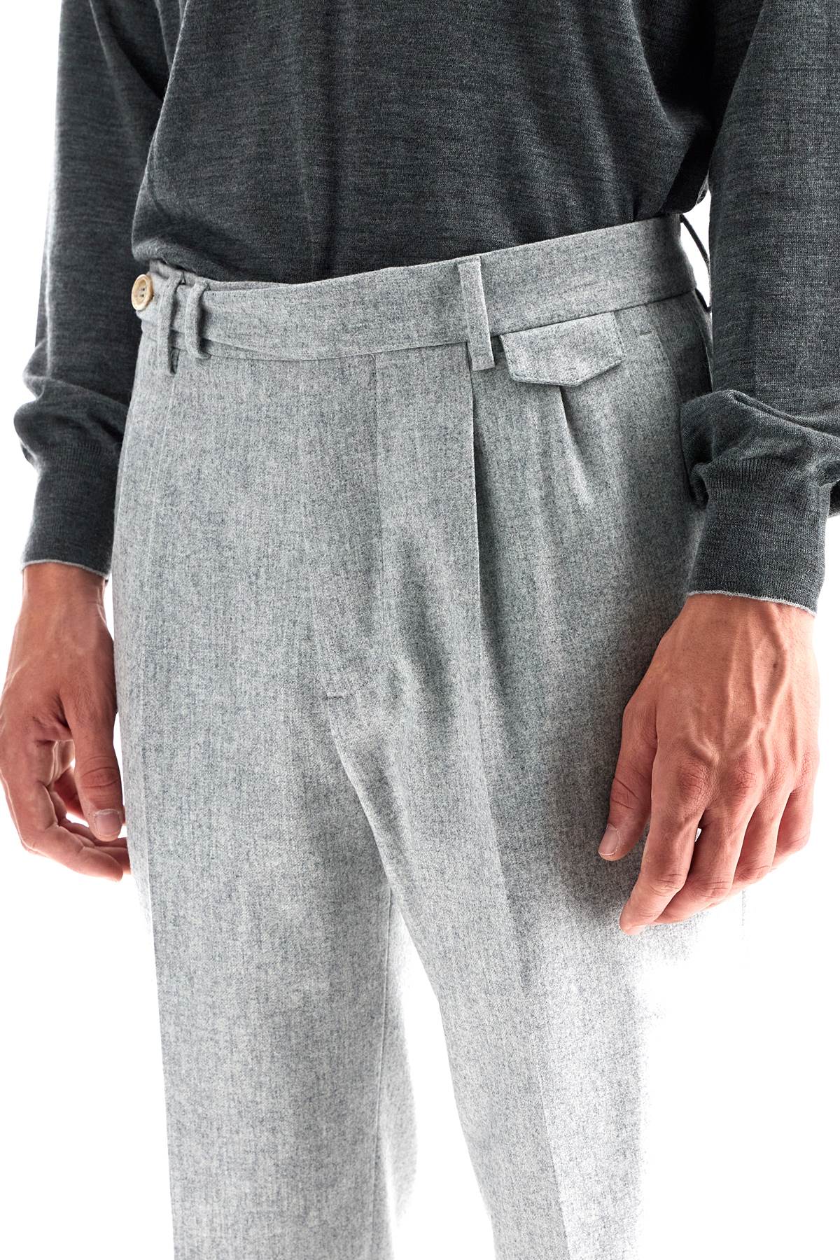 "flannel Leisure Fit Pants For  - Grigio