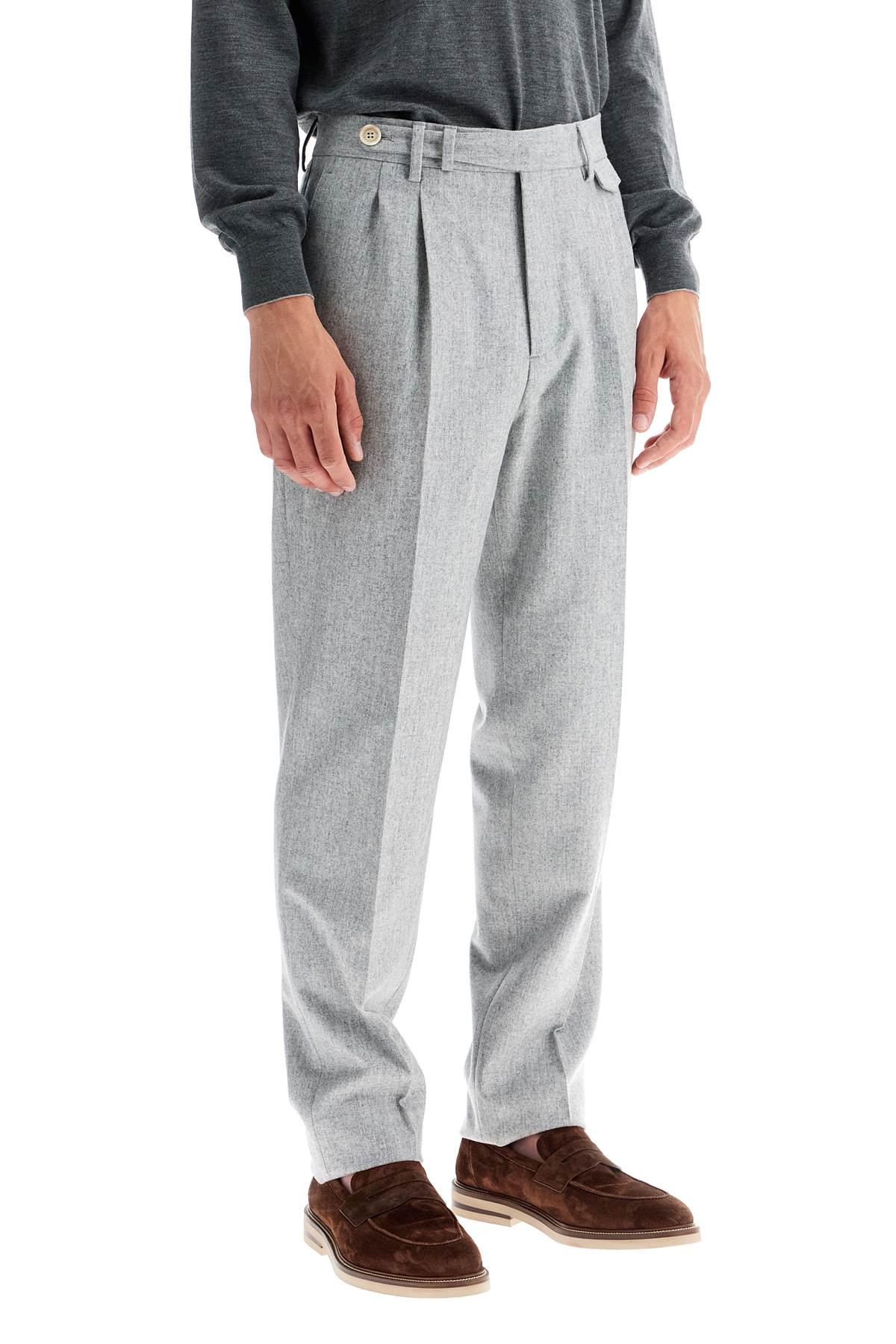 "flannel Leisure Fit Pants For  - Grigio