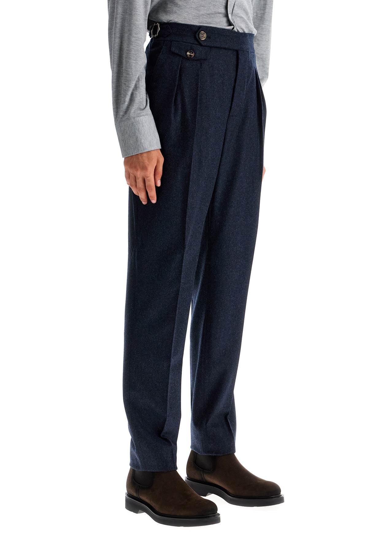 Tailored Fit Flannel Pants  - Blue