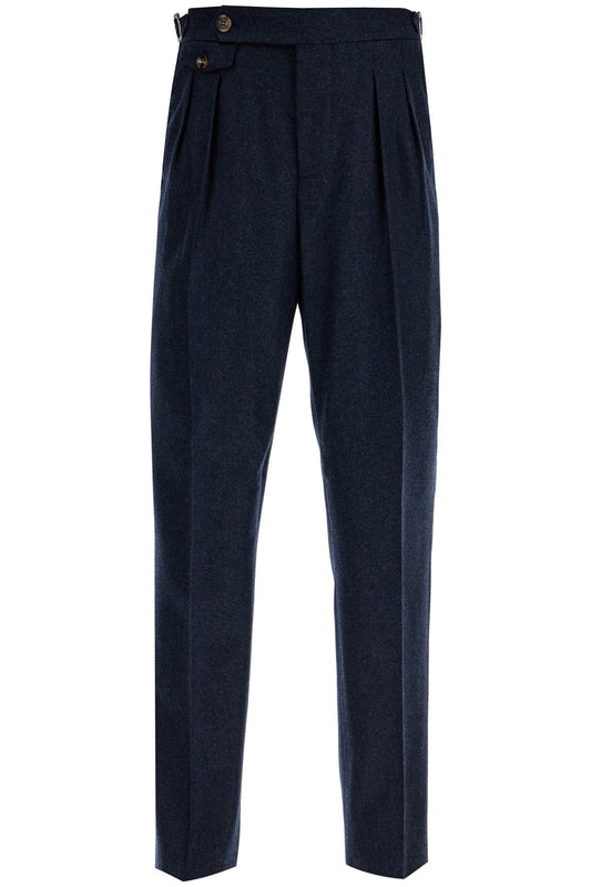 Tailored Fit Flannel Pants  - Blue