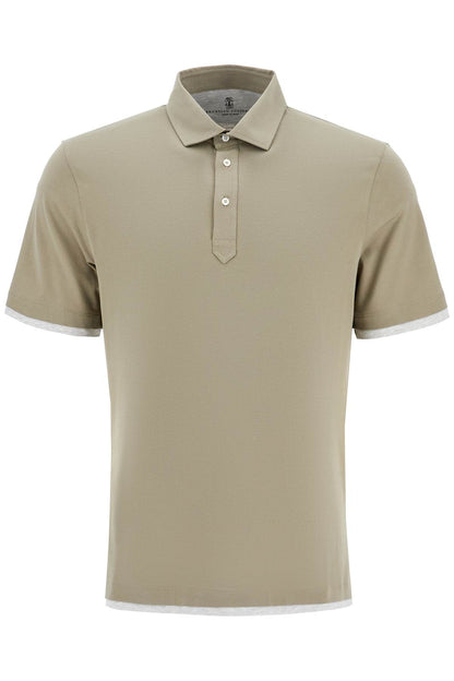 Polo With Faux  - Khaki