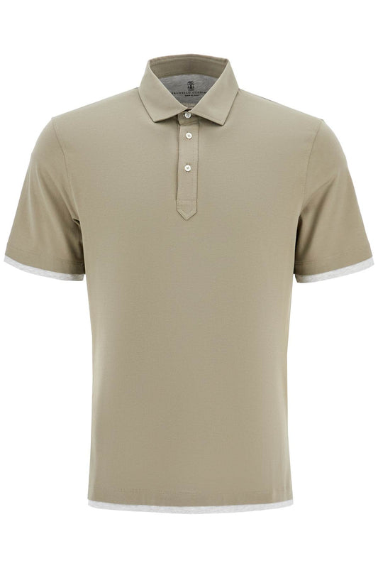 Polo With Faux  - Khaki