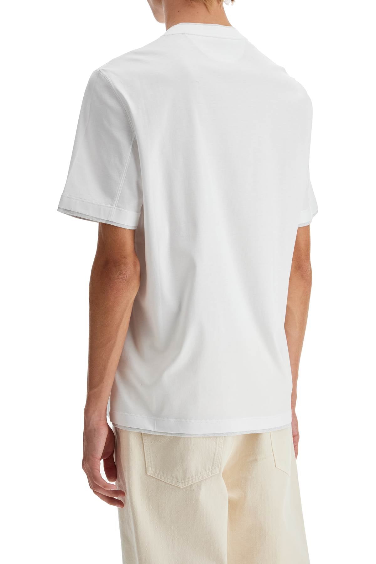 Layered-effect T-shirt  - White