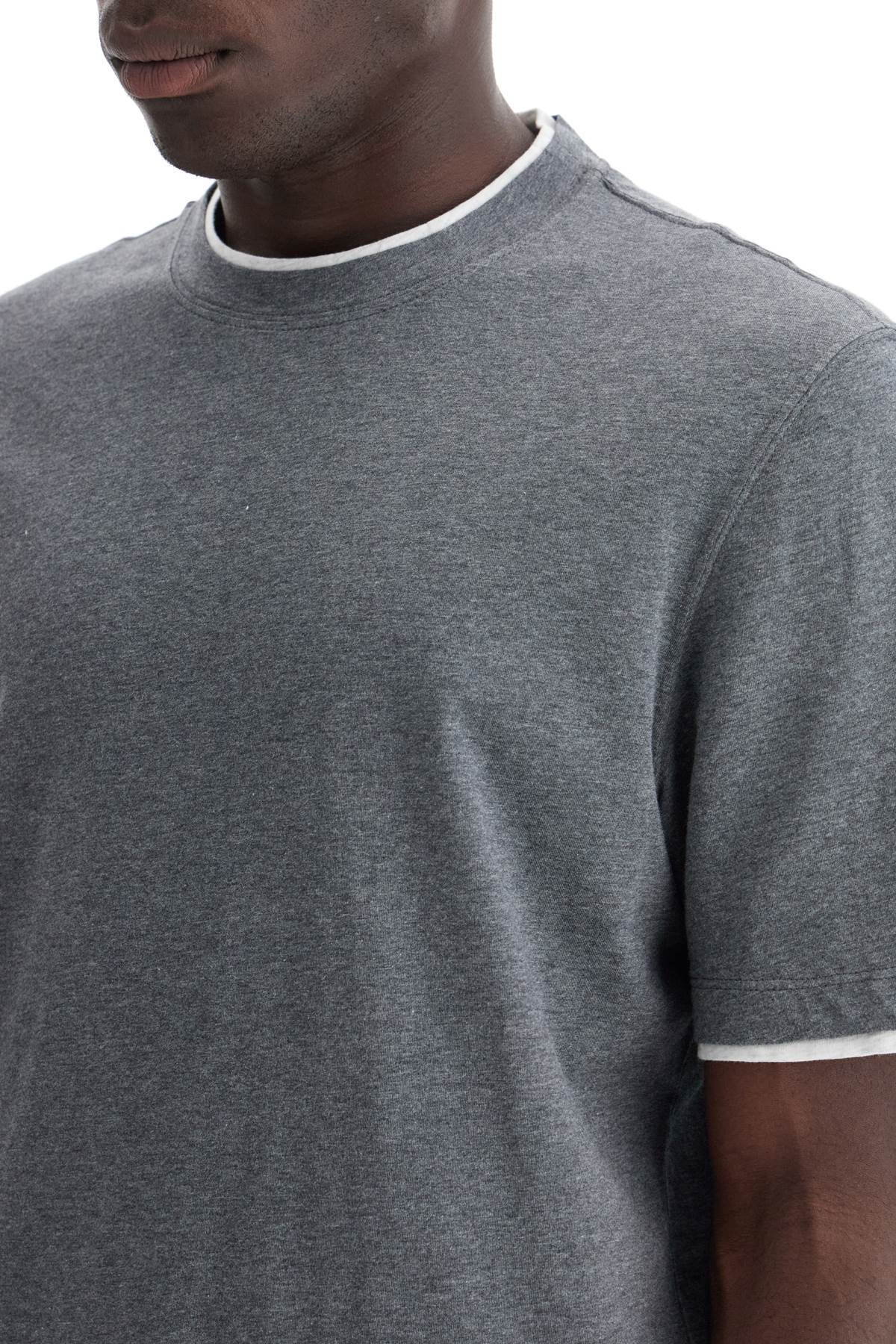 Layered-effect T-shirt  - Grey