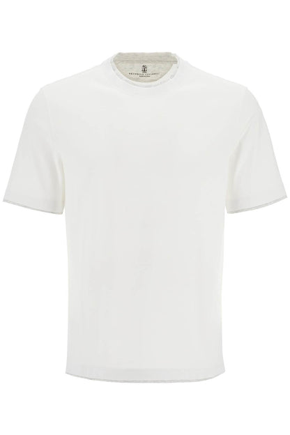 Layered-effect T-shirt  - White