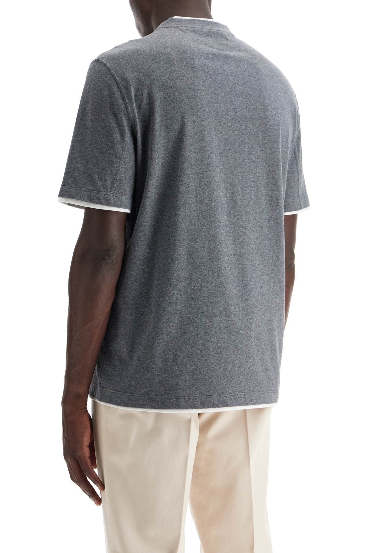 Layered-effect T-shirt  - Grey