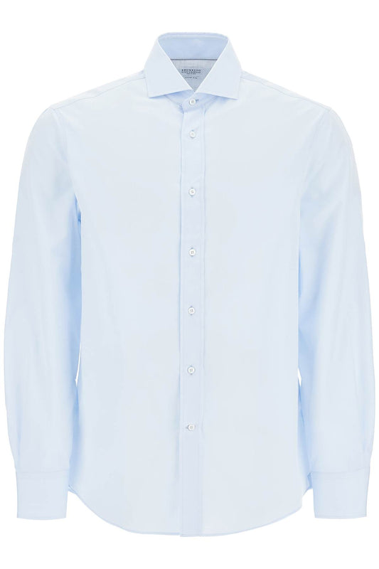 Spread Collar Slim Fit Shirt  - Light Blue