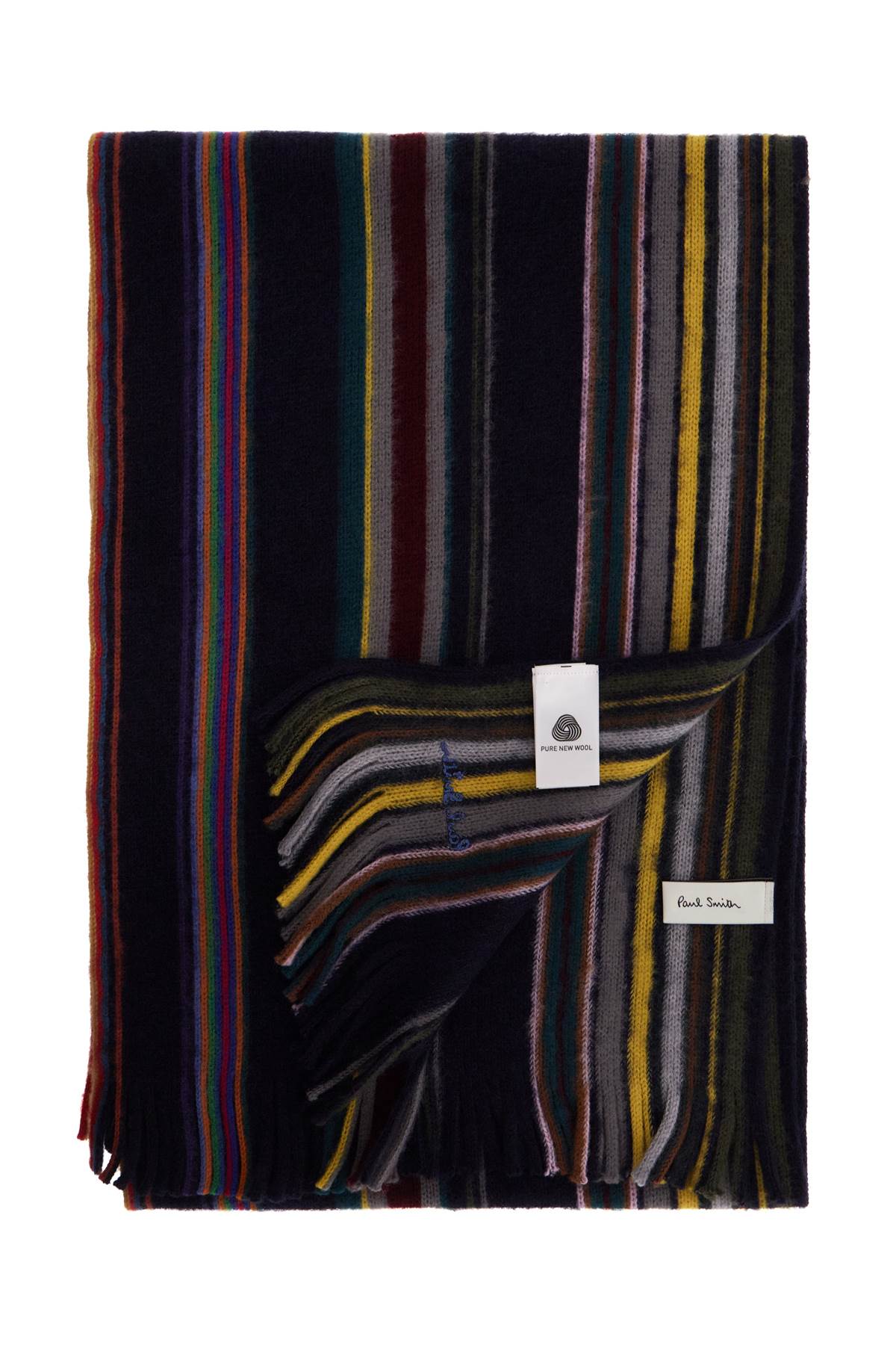 Multicolored Striped Wool Scarf  - Multicolor