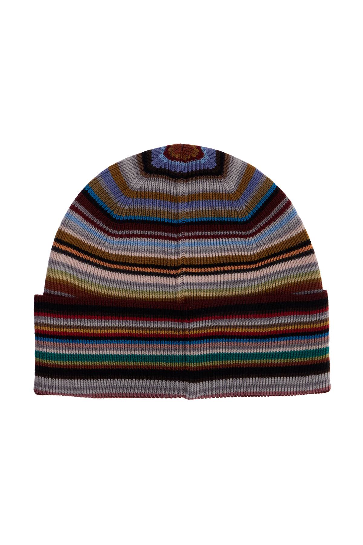 Signature Stripe Virgin Wool Beanie Hat  - Multicolor