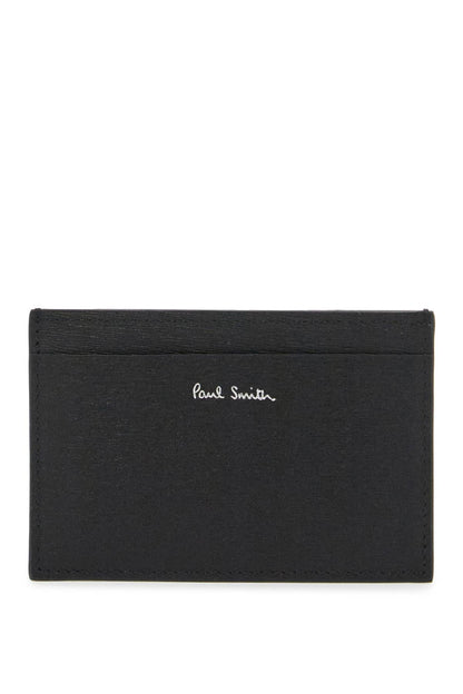 Saffiano Leather Card Holder With  - Black