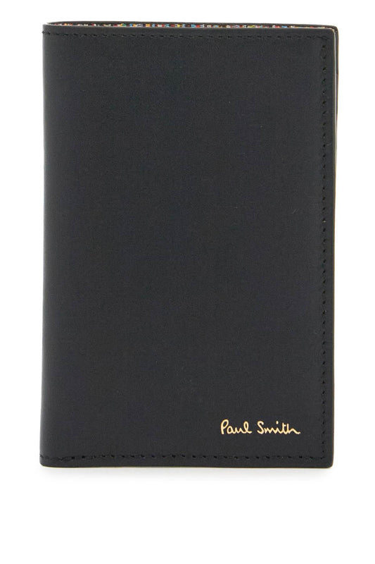 Signature Stripe Card Holder  - Black