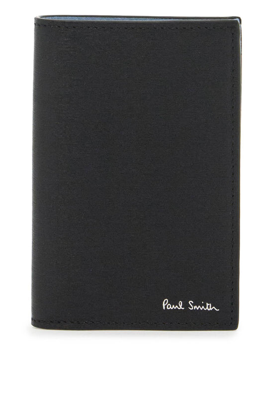 Leather Bi-fold Wallet In  - Black